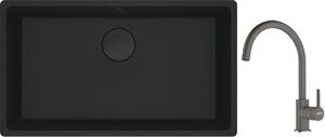 Set chiuvetă din granit Franke Maris 125.0697.757, baterie bucătărie Franke Lina 115.0626.022