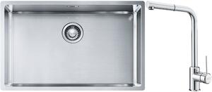 Set chiuveta din otel Franke Box 127.0453.658, baterie bucătărie Franke Sirius Side 115.0668.280