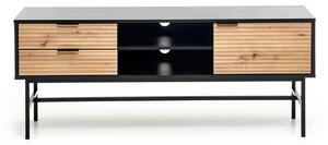 Comoda TV MURANO, stejar artisan/negru, PAL/metal, 150x40x61 cm