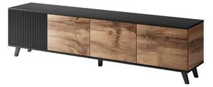 Comoda TV RANDOM, stejar wotan/negru, PAL furniruit, 200x40x52 cm