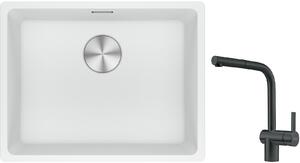 Set chiuvetă din granit Franke Maris 125.0687.255, baterie bucătărie Franke Atlas 115.0550.427