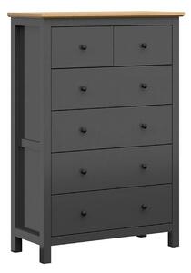 Comoda HESEN, gri grafit/stejar artisan, PAL melaminat, 101x44x145 cm