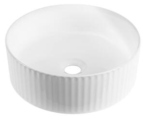 Invena Glamour lavoar 37x37 cm rotund de blat alb luciu CE-63-001
