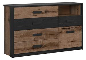 Comoda KASSEL, nuc/negru, PAL, 150x41x90 cm