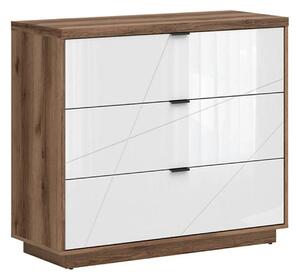 Comoda FORN, nuc/alb lucios, PAL melaminat, 106x43x93 cm