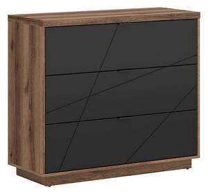 Comoda FORN, nuc/negru mat, PAL melaminat, 106x43x93 cm