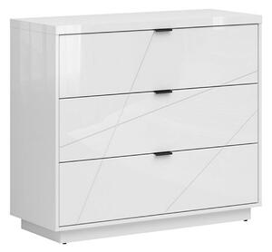 Comoda FORN, alb lucios, PAL melaminat, 106x43x93 cm