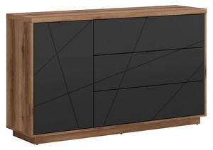 Comoda FORN, nuc/negru mat, PAL, 156x42.5x93 cm