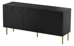 Comoda JUNGLE, negru/auriu, PAL laminat, 152x42x75 cm