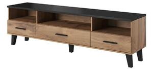 Comoda TV LOTTA, stejar wotan/negru, PAL, 80x40x53 cm