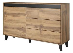 Comoda NORD, stejar wotan/gri antracit, PAL laminat, 138x38x83 cm