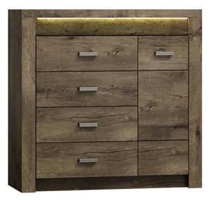Comoda INDIANAPOLIS I17, frasin inchis, PAL laminat, cu 4 sertare, o u