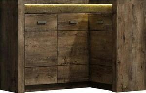 Comoda INDIANAPOLIS I15 dreapta, frasin inchis, PAL laminat, cu 3 usi