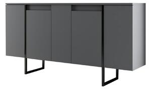 Comoda LUXE, gri antracit/negru, PAL melaminat, 160x35x80 cm