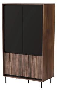 Dulap SWING S-1, nuc/negru, PAL laminat/metal, cu 4 usi, 102x55x179 cm
