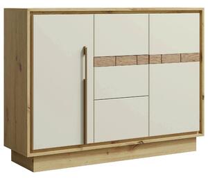 Comoda KEKS K12, stejar/casmir, PAL laminat, 130x37x97 cm