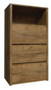 Comoda MONTANA KS3, stejar lefkas inchis, PAL melaminat, 50x46x103 cm