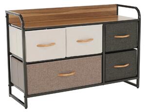 Comoda HAZEL TYP 4, bej/maro/negru, 80x29x79 cm