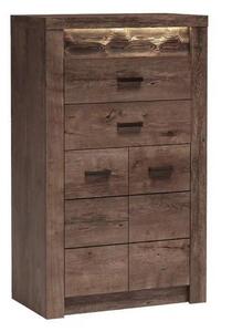 Comoda INDIANAPOLIS I6, frasin inchis, PAL laminat, cu 2 sertare, 2 us
