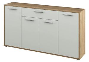 Comoda LUNIA, alb/stejar sonoma, 163x33x86 cm