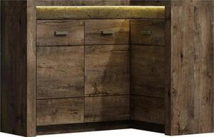 Comoda INDIANAPOLIS I15 dreapta, frasin inchis, PAL laminat, cu 3 usi
