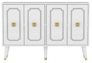 Comoda ROLAND, alb/auriu, PAL melaminat, 120x30x80 cm