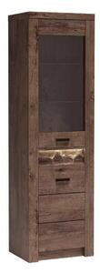 Vitrina INDIANAPOLIS I4, frasin inchis, PAL laminat/furnir ABS/metal