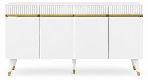 Comoda Defne, alb/auriu, PAL melaminat, 150x40x80 cm