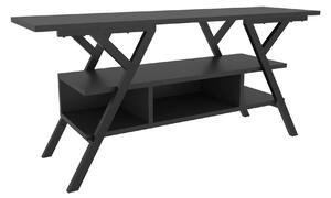Comoda TV MINERVA, negru/gri antracit, PAL melaminat/metal, 120x35x55