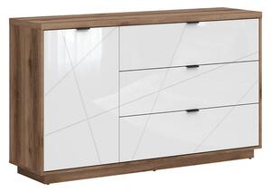 Comoda FORN, nuc/alb lucios, PAL, 156x42.5x93 cm