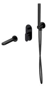 Cersanit Crea, baterie de baie ascunsă cu set de mână punct, negru mat, S952-042