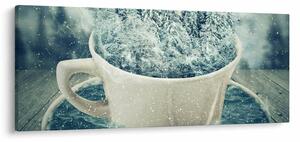 Tablou - Lumea de iarnă într-o căniță (120x50 cm)