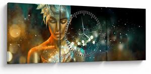 Tablou - zâna albastră (cu ceas) (90x30 cm)