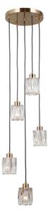 ITALUX PND-40813-5R-HBR - Candelabru suspendat pe cablu TORNO 5xE14/40W/230V auriu
