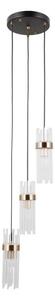 ITALUX PND-40760-3-BK-HBR - Lustru pe cablu TARASO 3xE14/40W/230V negru/auriu