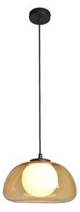 ITALUX PND-54637-1-BK-YLL - candelabru suspendat pe cablu AINALE, 1xG9/7W/230V, negru/maro fumuriu