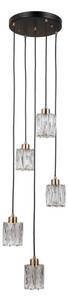ITALUX PND-40813-5R-BK-HBR - Lustră suspendată pe cablu TORNO, 5xE14/40W/230V, negru/auriu