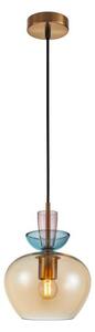 PND-31882-1-GD-AMB - Pendul suspendat pe cablu FANDA 1xE27/40W/230V auriu/bej fumuriu