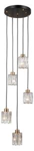 ITALUX PND-40813-5R-BK-HBR - Lustră suspendată pe cablu TORNO, 5xE14/40W/230V, negru/auriu