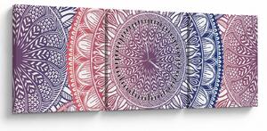 Tablou din mandale (cu ceas) (90x30 cm)