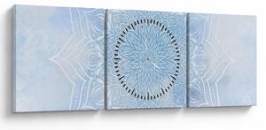 Tablou - mandala de iană (cu ceas) (90x30 cm)