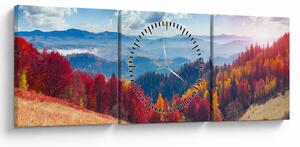 Tablou cu peisaj de toamnă pitoresc (cu ceas) (90x30 cm)