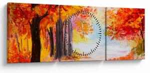 Tablou - Pictura, toamna colorată (cu ceas) (90x30 cm)