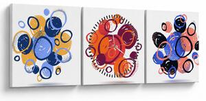Tabloul cercuri colorate (cu ceas) (90x30 cm)