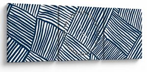 Tablou - linie 3D (cu ceas) (90x30 cm)