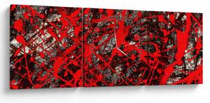 Tablou - Abstracție expresivă (cu ceas) (90x30 cm)