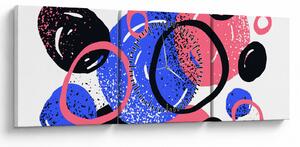 Tablou - Motiv cercuri în culori vii (cu ceas) (90x30 cm)