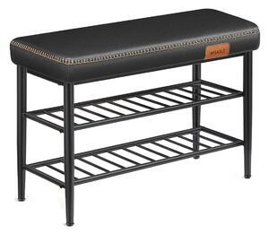 Banca cu suport pentru pantofi EKHO 80x30 cm, neagra