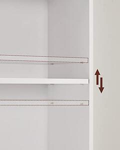 Biblioteca, Vasagle, Transparent-Alb, 40x24x178.5 cm
