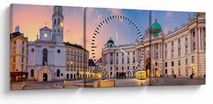 Tablou - Austria, Viena (cu ceas) (90x30 cm)